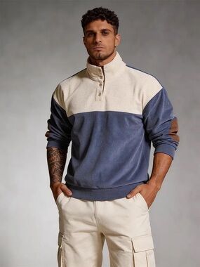 Retro Corduroy Henley pullover